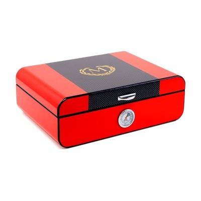 Myon Humidor, Racing-Edition ROT, Carbon-Design, für ca. 25 Zigarren