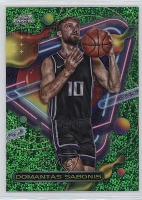 2023 Topps Cosmic Chrome Green Space Dust Refractor 12/75 Domantas Sabonis 1c0s