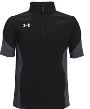 Under Armour  Men Squad Coach's Medium Short Sleeve Quarter Zip Shirt Black/gray