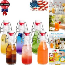 6 Pack 4oz Flip Top Glass Bottles Airtight Seal Free Shipping