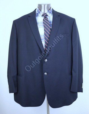 Joseph Abboud Navy Blue Reda Super 110's Wool Sport Coat Blazer Men's 54 Regular