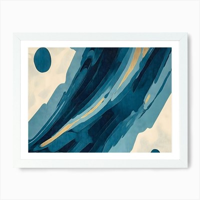 Blaue Welle 10 Kunstdruck gerahmt Wandbild Poster Leinwanddruck Bild
