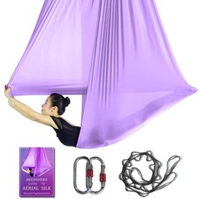 Aerial Yoga Hammock L:5M W:2.8M Aerial Pilates Silk Yoga Swing Set with 2000 Ibs