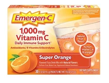 Emergen-C 1000Mg Vitamin C Powder for Immune Support Super Orange - 30 Ct
