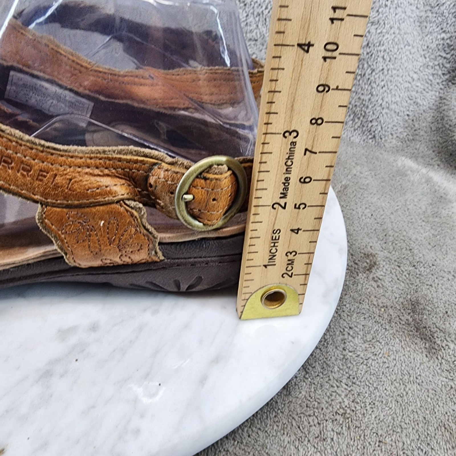 Merrell Shoes sandali da donna in pelle marrone fagotto taglia 8 *GUC*