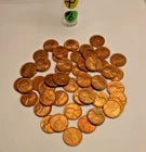 1947 RED AU LINCOLN CENT ROLL / 50 COINS