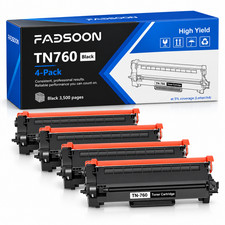 TN760 Toner Cartridge 4PK BK With Chip High Yield for HL-L2350DW MFC-L2750DWXL