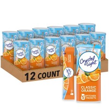 Crystal Light Classic Orange Naturally Flavored Powdered Drink Mix 60 ct Pack 12