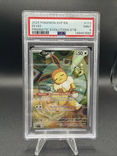 Pokemon Eevee 2025 Prismatic Evolutions ETB Promo #173 PSA 9