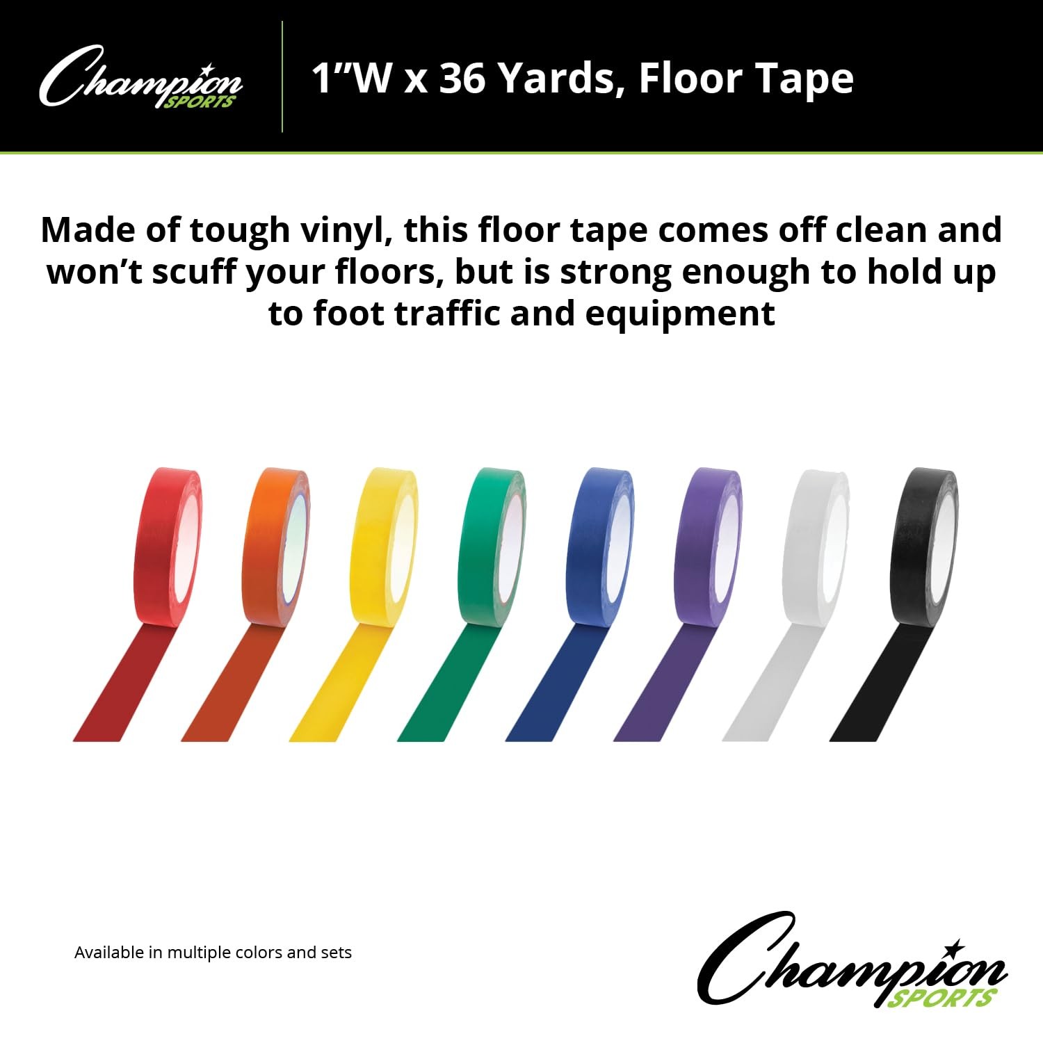 Champion Sports 1 Inch Purple Vinyl Floor Marking Tape 36 Yards Heavy Duty
