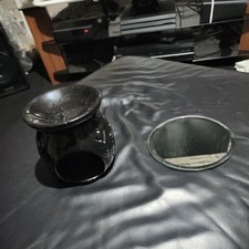 Tea Light Wax Melt Warmer Essential Oil Burner Wax Melt Black With Mirror Base.