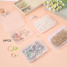 24Pcs Bead Box Versatile with Lid Craft Organizer for Beads Jewelry Buttons