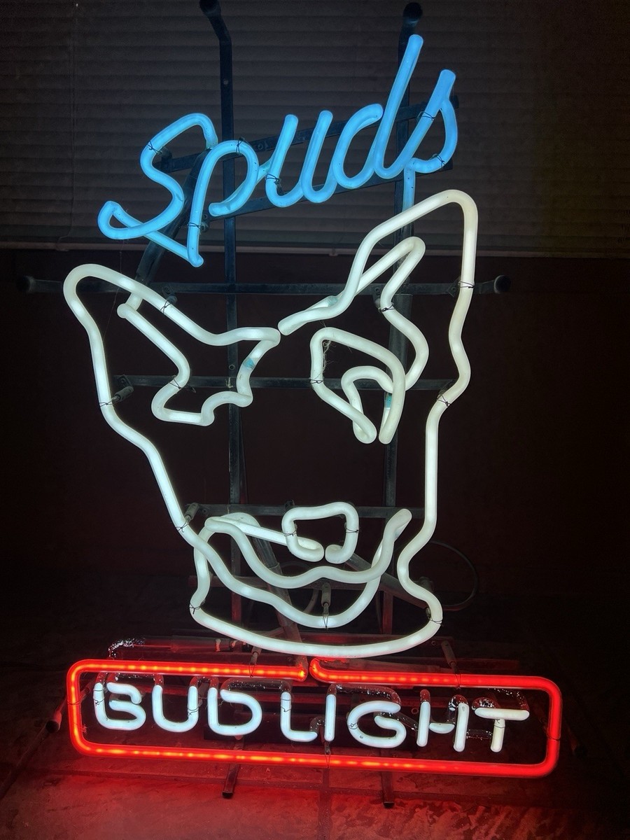 Original Vintage 1987 SPUDS McKenzie Neon sign Bud Light Budweiser