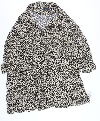 ASOS DESIGN Curve Damen Shirtkleid Beige Leopardenmuster Größe 22