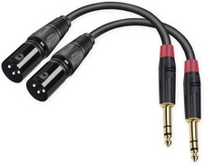  2PACK/11.8inch XLR to 1/4 TRS Stereo Adapter,XLR Male 11.8inch, Black