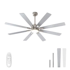 Ceiling Fans with Lights and Remote Control, 62-Inch, Reversible Silent DC Mo...