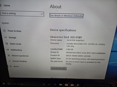LENOVO IDEACENTRE STICK 300-01IBY WITH CABLE