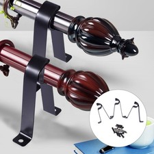  3 Pcs Heavy Duty Curtain Pole Brackets Valance Rod Single Closet Support