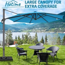 10ft Offset Hanging Market Patio Umbrella Outdoor Cantilever for Garden Pool