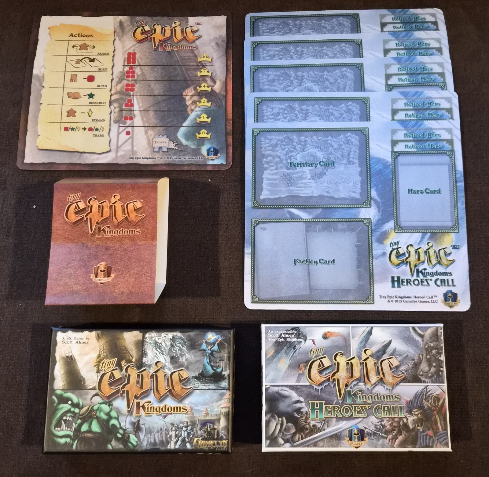 Tiny Epic Kingdoms & Heroes Call Expansion With Playmats Kic