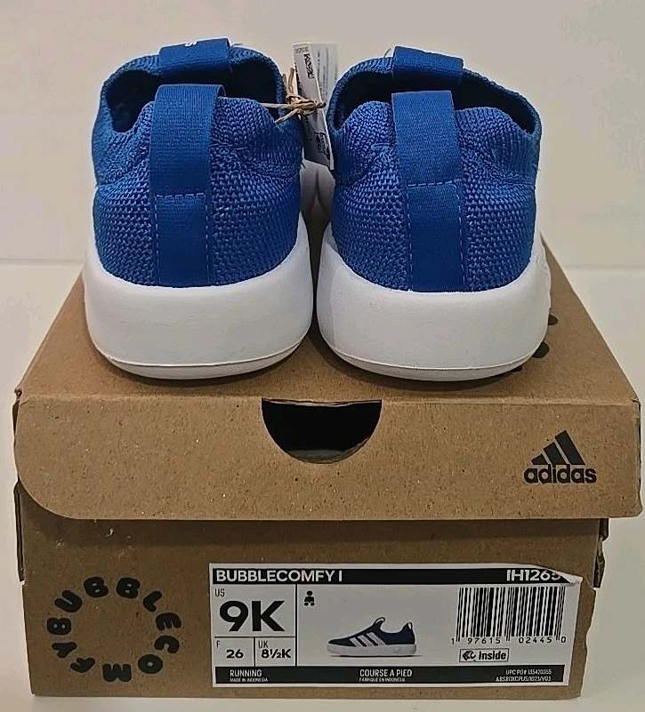 Tênis Adidas Bubble E confortável infantil tamanho 9 malha azul leve - Imagem 4 de 4