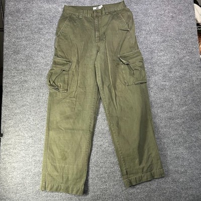 Gap Factory Store Cargo Pants Men's Green Cotton Pockets Zip Fly Utility - 31X33