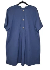 Pomander Place by Tuckernuck Indigo Blue Lea Dress Size Large Boxy Shift