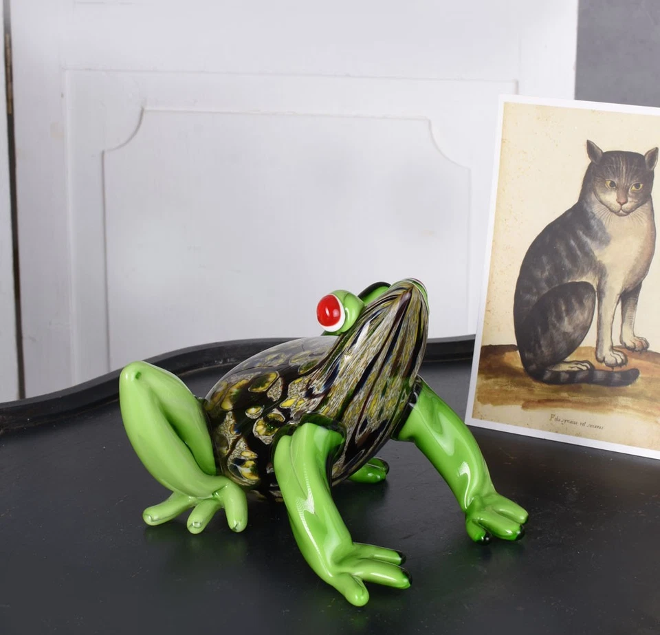 Figur Frosch Glasfigur Froschkönig Murano Stil Tierfigur Antik Glas Skulptur - Bild 2 von 4