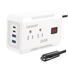 200W Car Power Inverter DC 12V to 110V AC Converter with PD 30W 15W Fast