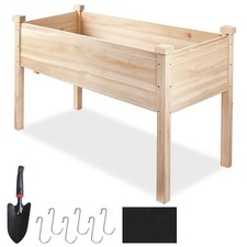 Wood Garden Raised Bed Vegetable Herb Grow Bo...