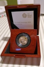  2020 UK HALF SOVEREIGN PROOF GOLD COIN BOXED COA 0345 & IN CAPSULE 