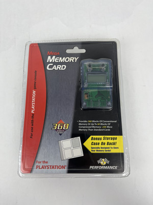 FACTORY SEALED ORIGINAL PS1 MEGA MEMORY CARD BY PERFORMANCE WITH