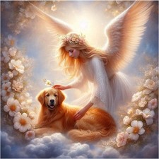 Dog Angel Diamond Art Kits for Adults - 5D Diamond Painting Kit for Beginners -