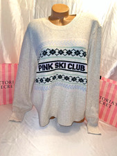 Victorias Secret PINK Sweater Ski Club Super Soft XL Last One