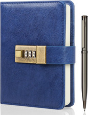 Journal with Lock, A6 PU Leather Diary with Lock 240 Pages, Locked Journal Passw