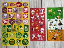 Snoopy Peanuts CharlieBrown Sticker Bundle Valentine  s Day St. Patrick  s Day New