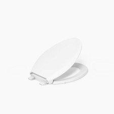 Soft Close ReadyLatch Elongated Toilet Seat in White, KOHLER 4636-RL-0 Cachet