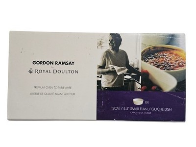 RARE DISCONTINUED! (SET OF 4) GORDON RAMSAY RROYAL DOULTON 4.5'' QUICHE DISHES
