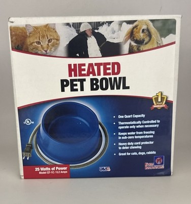 Farm Innovators Heated Pet Bowl w/Anti Chew Cord for All Breed Sizes 1 Quart New