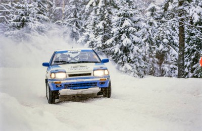 Ingvar Carlsson Per Carlsson Mazda 323 4WD Rally Sweden February 13  Old Photo
