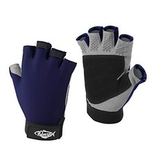 UV Fishing Gloves Sun Protection Fingerless Kayaking Glove Medium Navy Blue