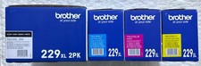 Brother TN229XL High Yield Toner Cartridge Set 5 Pack Sealed Retail Boxes