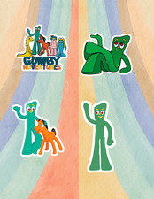 Gumby Retro Cartoon 4pc Sticker Pack