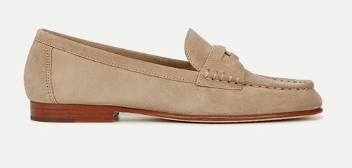 New Veronica Beard Penny Suede Loafer Size 9 Sand Sold Out Color! - 第 3/8 張圖片