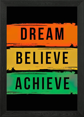 Dream Believe Achieve Motivation Gerahmtes Wandbild Poster Leinwanddruck Bild