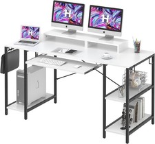 HYPIGO Computer Desk with Keyboard Tray, 55 Inch Music Studio Desk Music Prod...