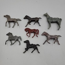 Lot of 7 Toy Horses, Vintage, Various Colors Unbranded
