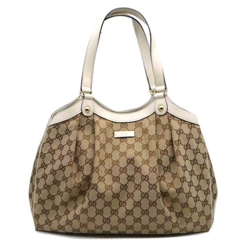 Gucci GG Canvas Leather Handbag Ivory M388919562S89 Used