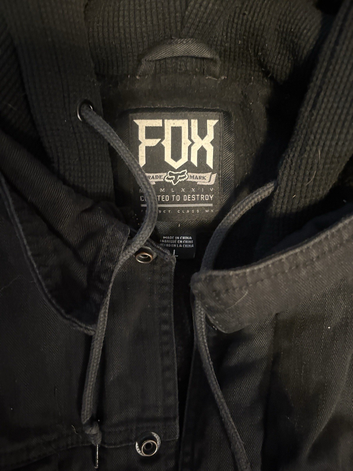 Fox Racing Snap Button Jacket Black Large - image 2