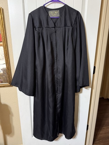 Oak Hall Graduation Gown Black 5'9To 5'11 Black Gown Bachelor Master University
